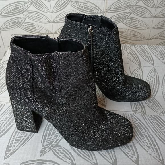 Marc Fisher Gemi Boots Shimmer Metallic Square Heel - Picture 1 of 7